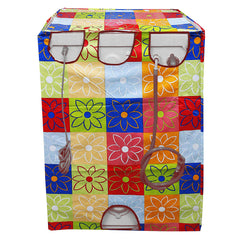 Kuber Industries Flower Design PVC Top Load Fully Automatic Washing Machine Cover With Back Hole (Multi) CTKTC33854