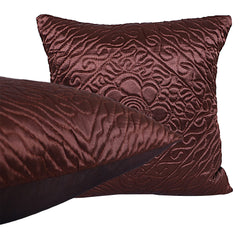 Heart Home Cushion Cover|Sofa Cushion Covers|Embossed Flower Print Sitting Cushion Cover|Velvet Cushion Filler|16x16 Inch|Set of 5 (Brown)