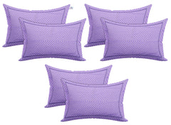 Heart Home Rhombus Design Set of 6 Soft & Smooth Cotton Pillow Cover 18 x 28 inch (Purple)