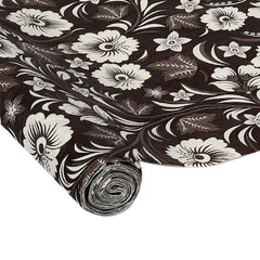 Kuber Industries Flower Print PVC Wardrobe Kitchen Drawer Cupboard Cabinet Shelf Mat, Shelf Liner 5 Mtr (Brown)-KUBMART10725