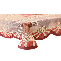 Kuber Industries Floral Cotton 4 Seater Centre Table Cover - Red (CTKTC01153)