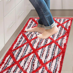 Heart Home Runner | Bedside Runner for Bedroom | Runner for Living Room | Katli Mingle Carpet Runner for Home | Anti Skid Carpet Rug Mat | Kitchen Runner | 22x55 | Red