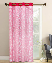 Heart Home Tree Printed 7 Feet Door Curtain for Living Room, Bed Room, Kids Room with 8 Eyelet (Pink)-HS43HEARTH25581