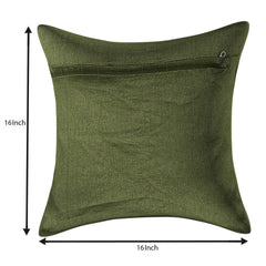 Heart Home Cotton 4 Pieces Cushion Cover Set (Green) - CTHH1182