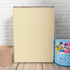 Heart Home Washing Machine Cover | Mini Check Print Washing Machine Cover | Soft PVC | Top Load Semi-Automatic Washing Machine Cover | Golden