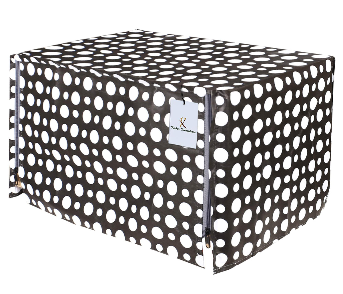 Kuber Industries Dots Design PVC Microwave Oven Full Closure Cover for 25 Litre (Grey) CTKTC33267