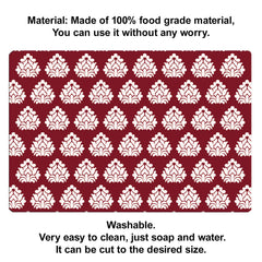 Kuber Industries Flower Print Waterproof, Stain Resistant, Washable Refrigerator/Fridge Drawer Mat, Set of 6 (Maroon)