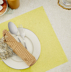 Kuber Industries 4 Pieces PVC Refrigerator/Fridge Multipurpose Drawer Mat Set(Yellow)-CTKTC32251