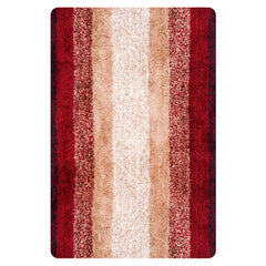 Heart Home Carpet | Shaggy Carpet for Living Room | Fluffy Carpet for Bedroom | Maroon Patta Rainbow Carpet | Floor Carpet Rug | Non-Slip Bedside Rug | 3x5 Feet | Cream