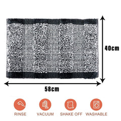 Kuber Industries Door Mat | White Cut Loop Doormat | Microfiber Entrance Mat | Entry Doormat | Office Entrance Door Mat | Door Mat for Home | Door Mat for Living | Pack of 2 | Gray