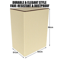 Heart Home Washing Machine Cover | Mini Check Print Washing Machine Cover | Soft PVC | Top Load Semi-Automatic Washing Machine Cover | Golden