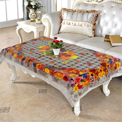 Kuber Industries 40"x60" Flower Printed PVC Waterproof & Antislip Center Table Cover for 4 Seater (Multi), Standard (HS39KUBMART023562)