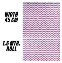 Heart Home Shelf Liner | EVA Kitchen Cabinet Shelf Mat | Anti-Slip Bathroom Mat | Fridge Mat | Table Mat | Zig Zag Design Wardrobe Mat | 1.5 Meter | Pack of 2 | Pink