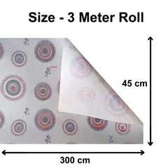 Heart Home Rangoli Print PVC Anti Slip Skid Shelf Mat, Shelf Liner for Wardrobe, Shelf, Kitchen Drawer, Cupboard Cabinet, 3 Mtr (White)-HS_38_HEARTH21367