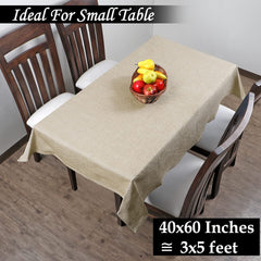 Heart Home Heat Resistant, Antislip Jute Center Table Cover for Home Decor, 40"x60" (Cream)