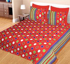 Kuber Industries 100 percent Cotton Abstract 144 TC Double Bed sheet with 2 Pillow Covers (Coffee), CTKTC13542