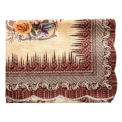 Heart Home Leaf Printed Home Decorative Luxurious 4 Seater Soft Cotton Center Table Cover/Table Cloth- 40"x60" (Cream)-50HH01742