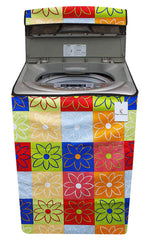 Kuber Industries Flower Printed PVC Front Load Water Proof Dust Proof Washing Machine Cover (Multi)-HS_38_KUBMART21768
