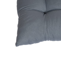 Heart Home Square Chair Pad/Cushion|Quilted Microfiber Fabric & Solid Color|Soft & Comfortable Sitting|Size 45 x 45 x 1CM, Pack of 2 (Grey)