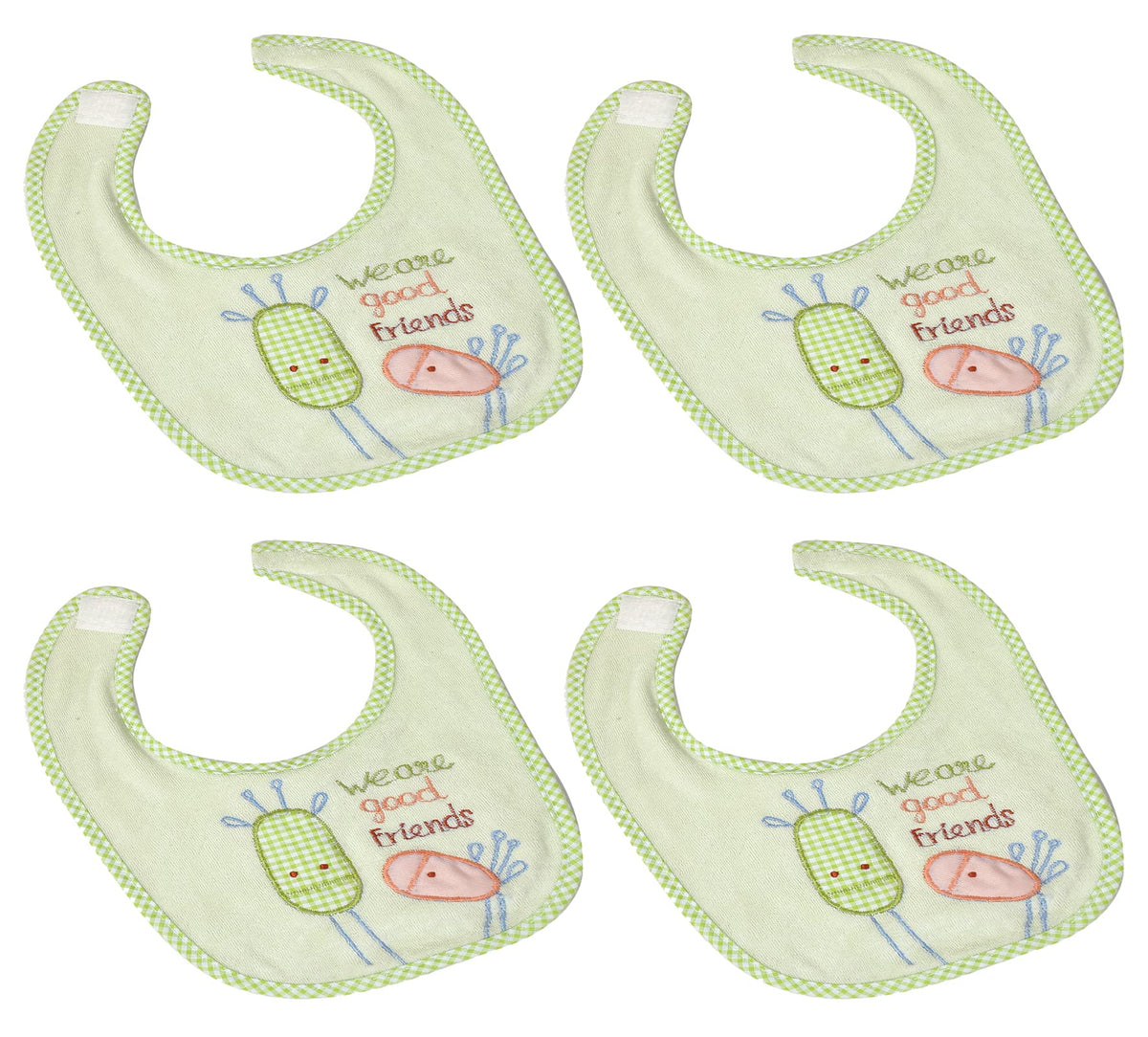 Heart Home Unisex Baby Cotton Super Bib, Baby Bib, Washable, Stain And Odor Resistant-Pack of 4 (Yellow)-HS43HEARTH25512