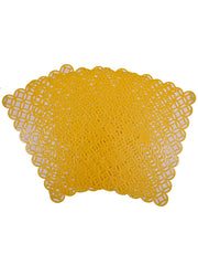 Kuber Industries Circle Design 6 Piece PVC Refrigerator Mat Set - Yellow