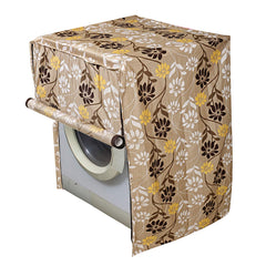 Kuber Industries Leaf Design Cotton Front Load Fully Automatic Washing Machine Cover - Brown, (Model: CTKTC01090)