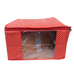 Kuber Industries Cotton Three Layer Quilted Extra Large Saree Cover (Red)-CTKTC13485