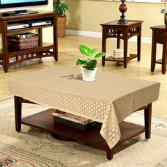 Heart Home Coin Printed Cotton 4 Seater Center Table Cover,40"x60" (Sand)-44HH073