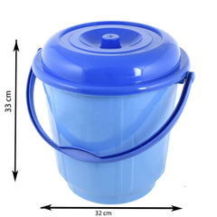 Kuber Industries Multipurpose Plastic Bucket with Lid 18 LTR (Blue)-Pack of 2-KUBMART15234