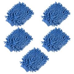 Kuber Industries Gloves | Microfiber Cleaning Gloves | Chenille Mitts for Kitchen | 50 GSM Hand Duster for Kitchen | Hand Gloves for Car | Duster for Glass | Pack of 5 | Blue