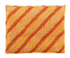 Heart Home Bandhani Print PVC Foldable Single Saree Cover|Clothes Storage For Saree, Lehenga, Suit With Transparent Pack of 12 (Yellow)