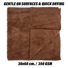 Heart Home Cleaning Towel | Reusable Cleaning Cloths for Kitchen | Duster Towel for Home Cleaning | 350 GSM Cleaning Cloth Towel for Car | Bike | 30x60 | Pack of 2 | Brown