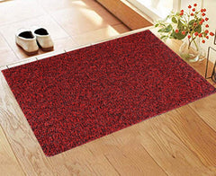 Kuber Industries Double Shade Thread Rubber Anti Slip 1 Piece Door Mat 16" x24'' (Red & Black) - CTKTC039954