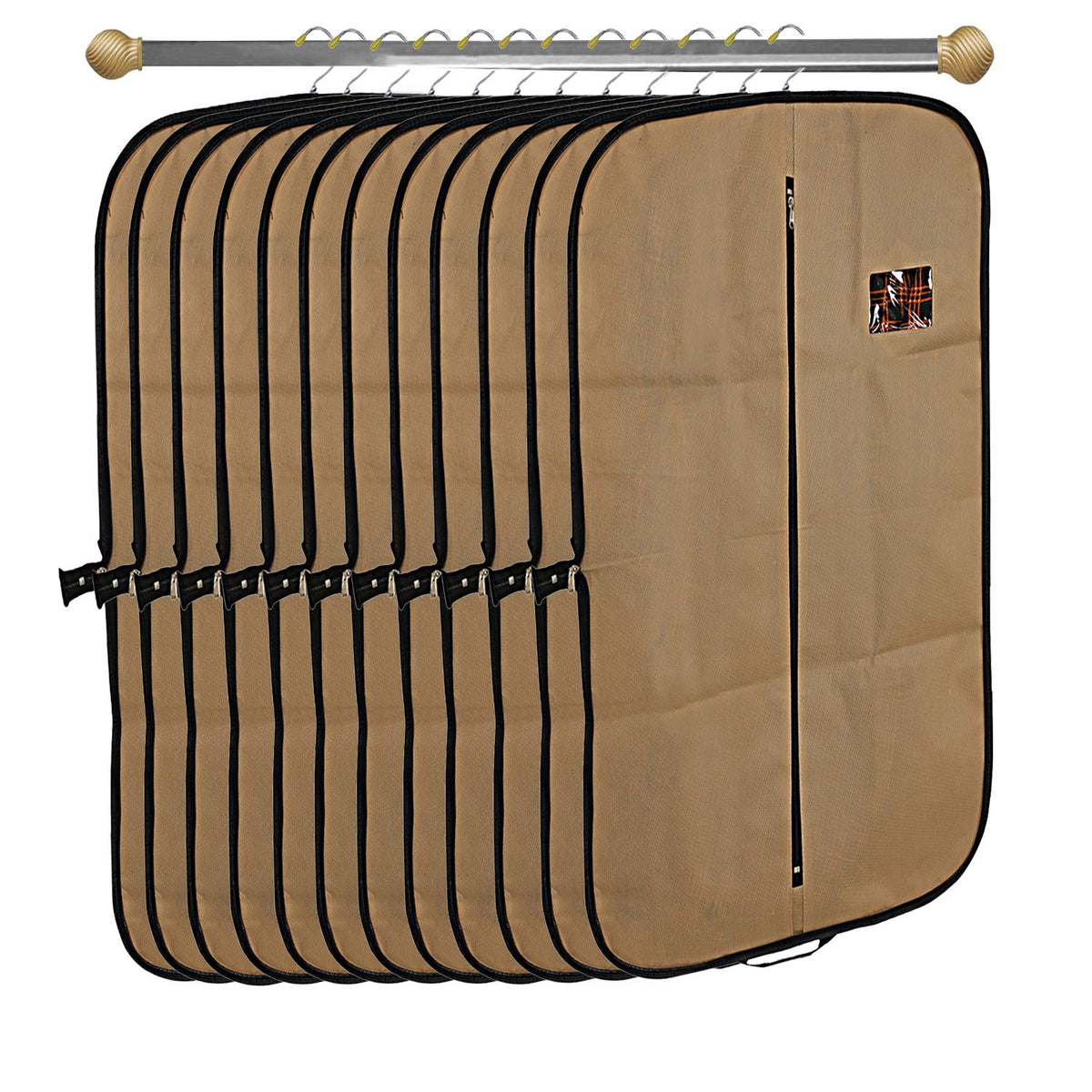 Kuber Industries 12 Pieces Foldable Non Woven Men's Coat Blazer Suit Cover (Brown) - CTKTC041444