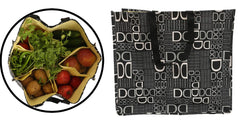 Kuber Industries D Print Rexene Grocery Bag, Black