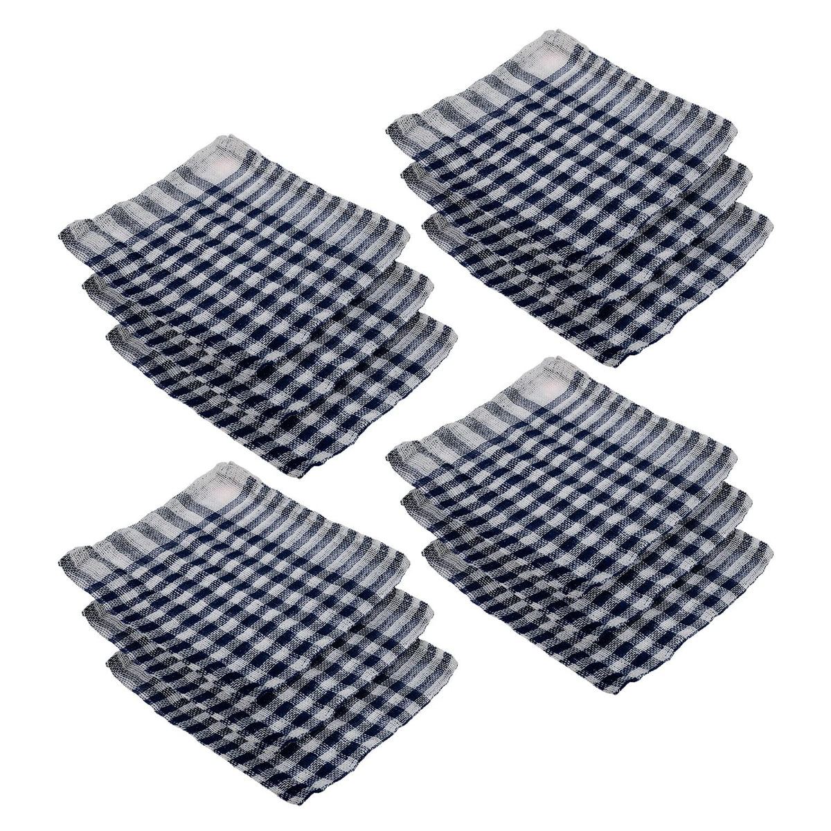 Kuber Industries Duster | Wet Dry Cleaning Napkin | Cotton Kitchen Duster | 300 GSM Kitchen Cleaning Clothes | Pocha For Kitchen | Car | Desk | Fan | Set of 12 | 101 | Blue