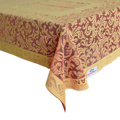 Heart Home Floral Printed Cotton 4 Seater Center Table Cover,40"x60" (Autunm Orange)-44HH051
