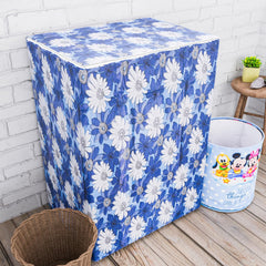 Heart Home Washing Machine Cover | Sun Flower Print Washing Machine Cover | PVC Top Load Semi-Automatic Washing Machine Cover | Blue