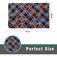 Kuber Industries Door Mat|Polyethylene Durable & Anti-Slip Natural Floral Print Floor Mat|Rug for Indoor or Outdoor, 30x20 Inch (Brown)