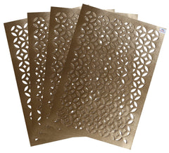 Heart Home Stain & Heat Resistant, Non-Slip Rectangular Soft Leather Table Placemats, Set of 4 (Gold)