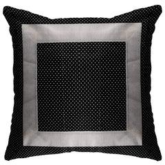 Kuber Industries Dot Printed Cotton Comfortable Decorative Throw Pillow Case Square Cushion Cover Pillowcas 16x16 Inches, Set of 4 (Black) (HS_36_KUBMART018329)