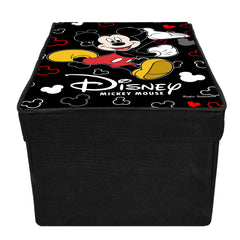 Kuber Industries Disney Mickey Mouse Print Non Woven 2 Pieces Fabric Foldable Shirt Cover Storage Organizer Box with with Lid, Extra Large (Black)-KUBMART3467