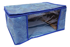 Heart Home Leheriya Design 3 Piece Non Woven Saree Cover, Large, Royal Blue - CTHH11953