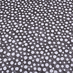 Heart Home Dot Printed 72 Inch 6 Seater PVC Round Table Cover with Lace Border (Black & White)-HS43HEARTH26596