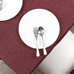 Heart Home Jute Center Table Cover, 40"x60" (Maroon)