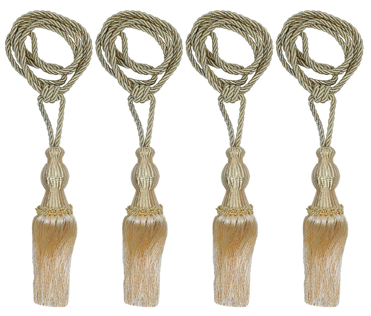 Kuber Industries Polyester 4 Pieces Curtain Tie Back Tassel Set (Gold) -CTKTC12834