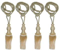 Kuber Industries Polyester 4 Pieces Curtain Tie Back Tassel Set (Gold) -CTKTC12834