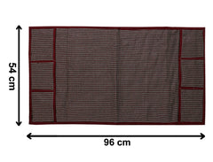 Heart Home Check Design Jute Fridge Top Cover with 6 Utility Side Pockets (Brown)-HS_38_HEARTH21054, Standard