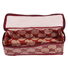 Kuber Industries Brocade 2 Piece Hardboard 1 Rod Bangle Box, Maroon