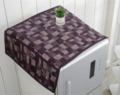 Kuber Industries 3D Checkered Design PVC Fridge/Refrigerator Top Cover (Brown) - CTKTC039702